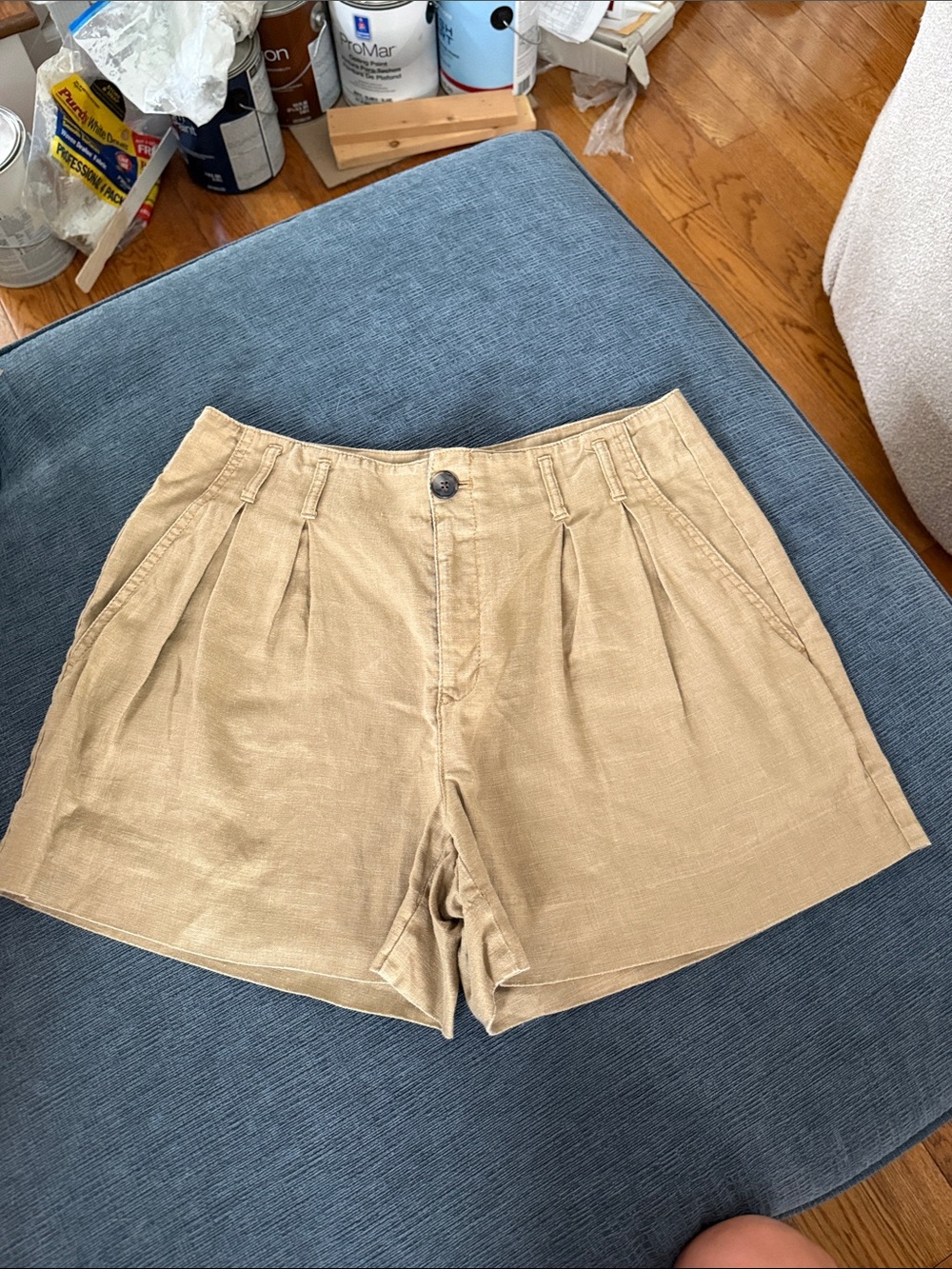 Banana Republic Tan Pleated High-Rise Women's Shorts